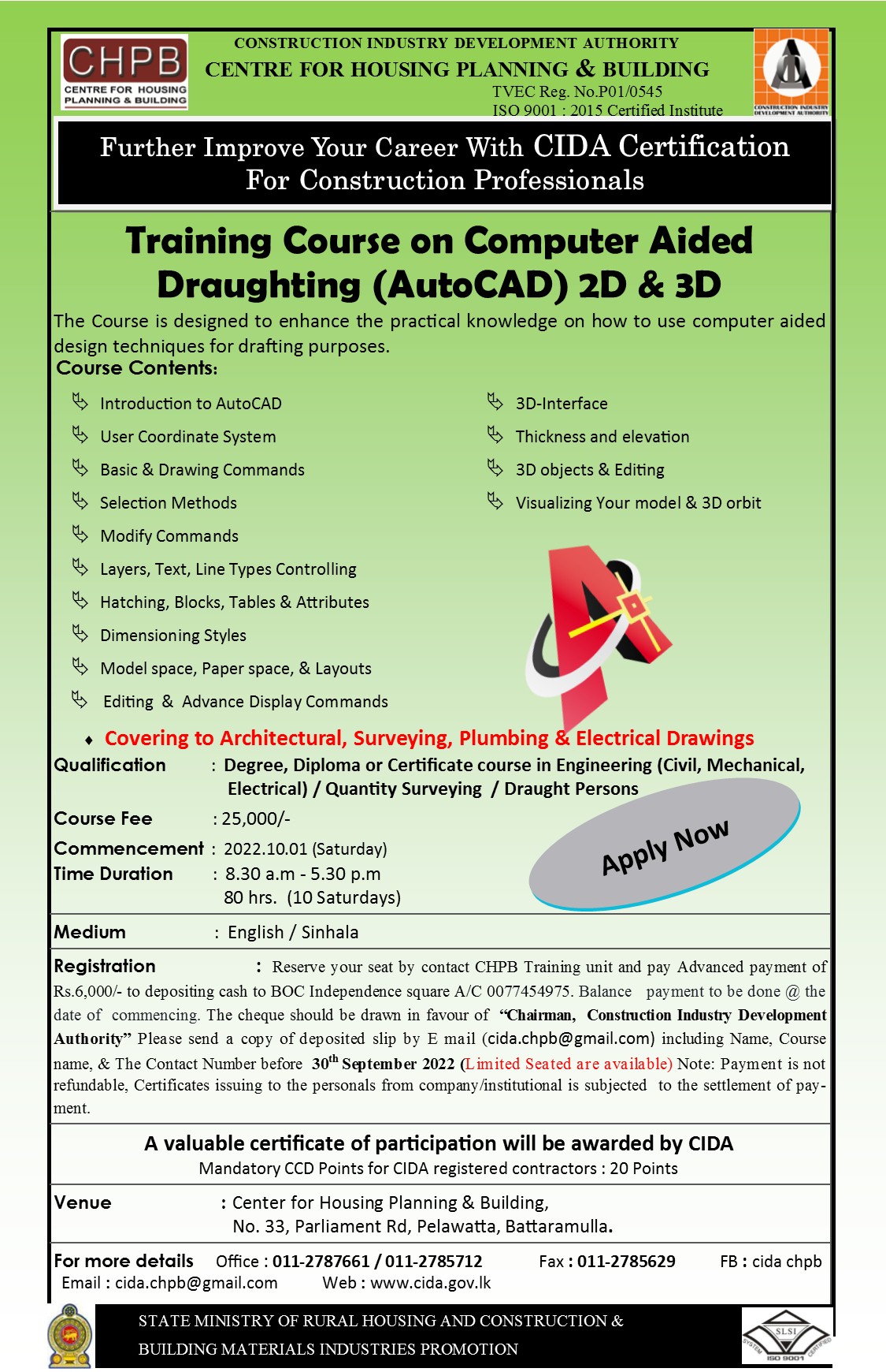 CCD Program Construction Industry Development Authority